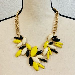 CC Statement Necklace With Yellow Black & White Stones